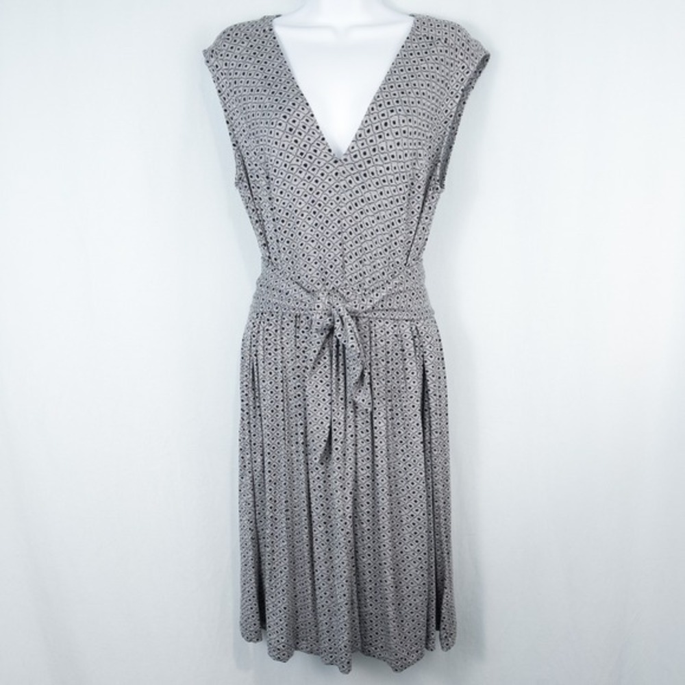 Anthropologie Plenty Tracy Reese Sleeveless Geometric Knit Tie Waist Dress Large